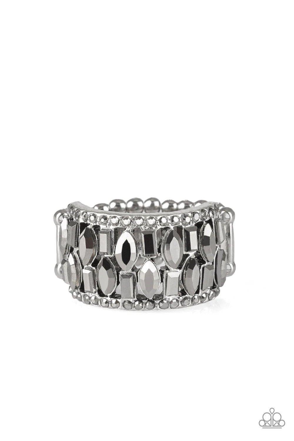 Treasure Trove Tribute Silver Ring - Paparazzi Accessories- lightbox - CarasShop.com - Paparazzi Jewelry by Cara Jewels