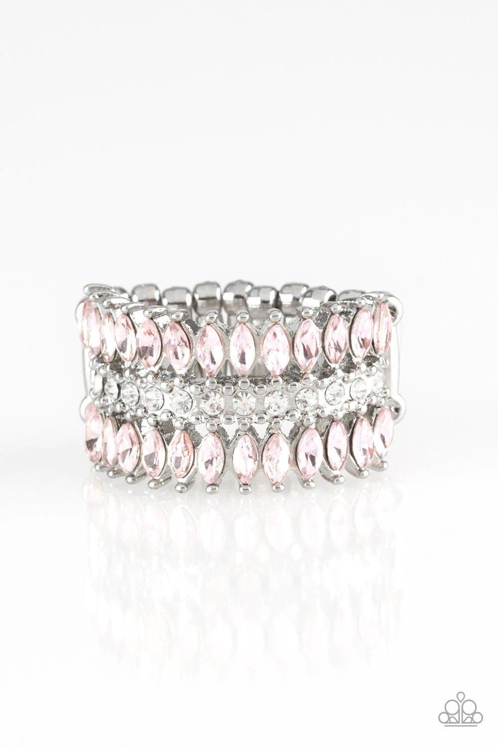 Treasury Fund Pink Ring - Paparazzi Accessories- lightbox - CarasShop.com - Paparazzi Jewelry by Cara Jewels