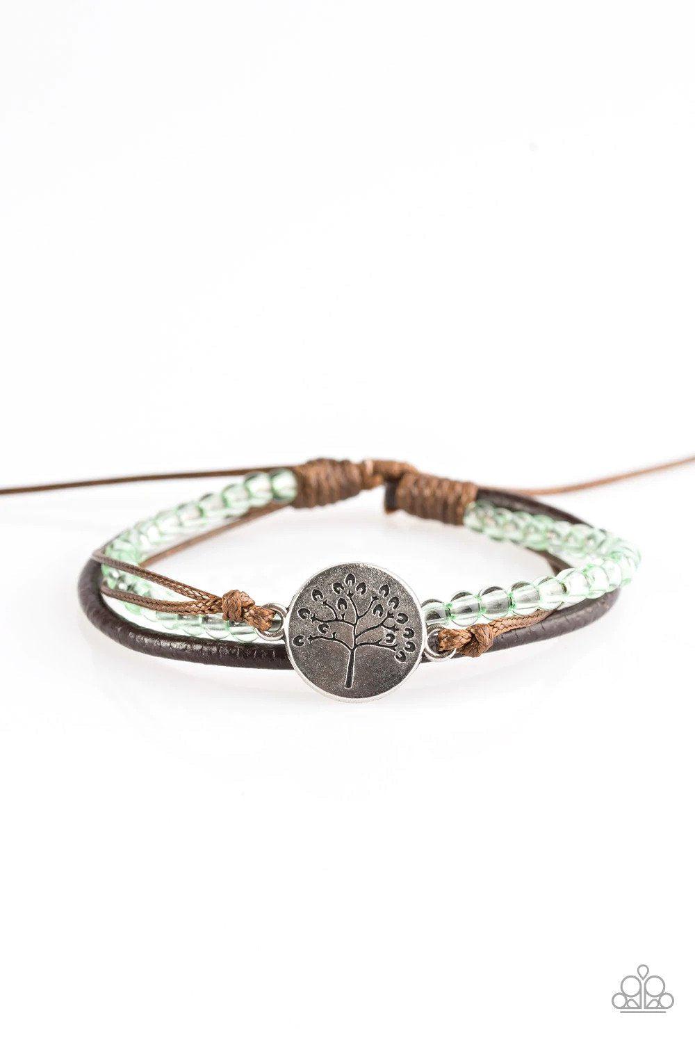 Treetop Treasure Green Urban Bracelet - Paparazzi Accessories- lightbox - CarasShop.com - Paparazzi Jewelry by Cara Jewels