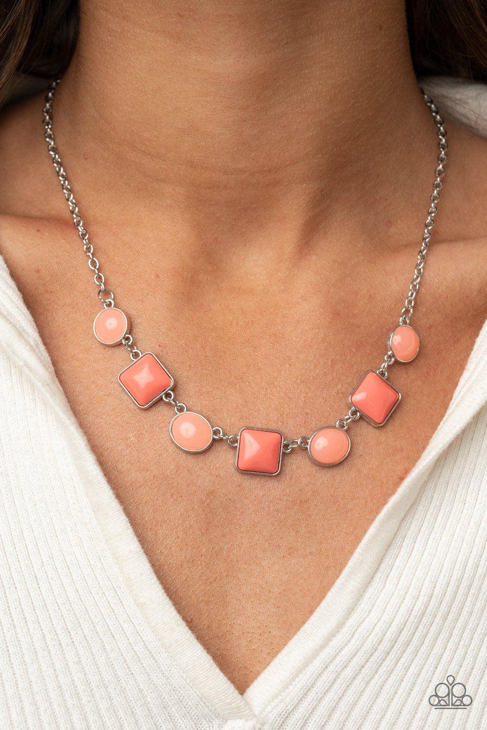 Trend Worthy Burnt Coral Necklace - Paparazzi Accessories- lightbox - CarasShop.com - Paparazzi Jewelry by Cara Jewels