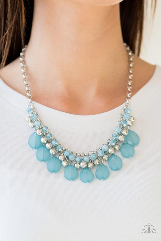 Trending Tropicana Blue Teardrop Necklace - Paparazzi Accessories- lightbox - CarasShop.com - Paparazzi Jewelry by Cara Jewels