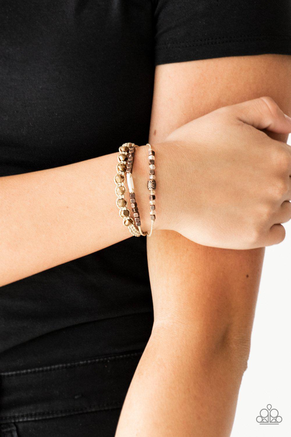 Trendy Tourist Copper Urban Sliding knot Bracelet - Paparazzi Accessories- lightbox - CarasShop.com - Paparazzi Jewelry by Cara Jewels