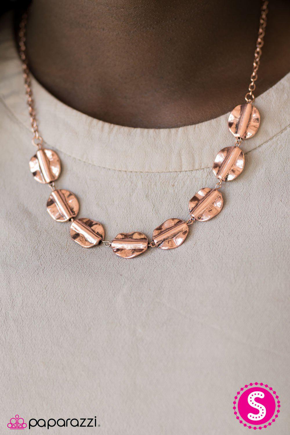 Tribe, Tribe Again Shiny Copper Necklace - Paparazzi Accessories- lightbox - CarasShop.com - Paparazzi Jewelry by Cara Jewels
