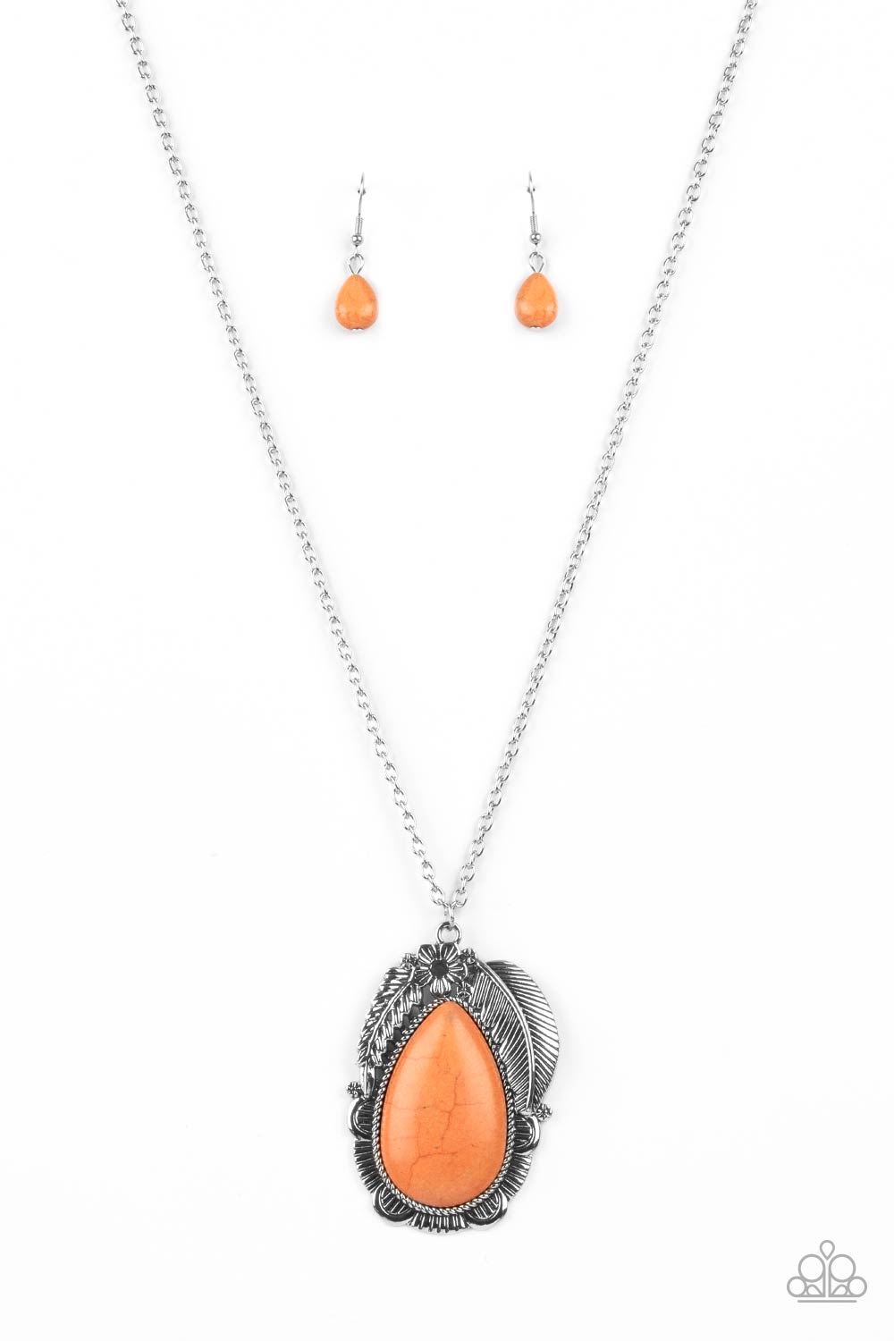 Tropical Mirage Orange Stone Necklace - Paparazzi Accessories- lightbox - CarasShop.com - Paparazzi Jewelry by Cara Jewels