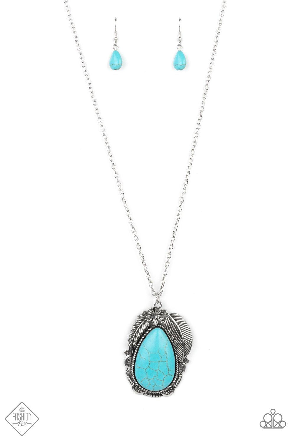 Tropical Mirage Turquoise Blue Stone Necklace - Paparazzi Accessories- lightbox - CarasShop.com - Paparazzi Jewelry by Cara Jewels