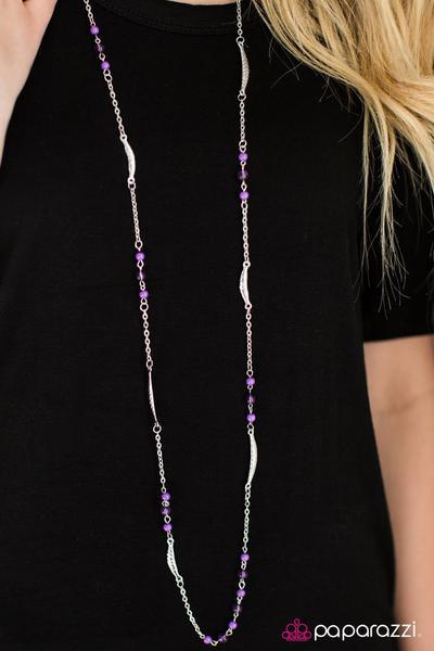 Tropical Summer Purple and Silver Necklace - Paparazzi Accessories- lightbox - CarasShop.com - Paparazzi Jewelry by Cara Jewels
