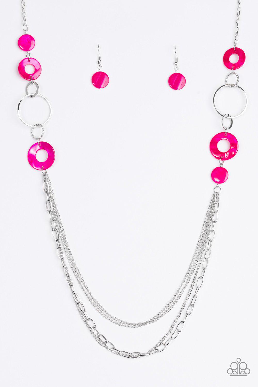 Tropical Sunsets Pink Necklace - Paparazzi Accessories- lightbox - CarasShop.com - Paparazzi Jewelry by Cara Jewels