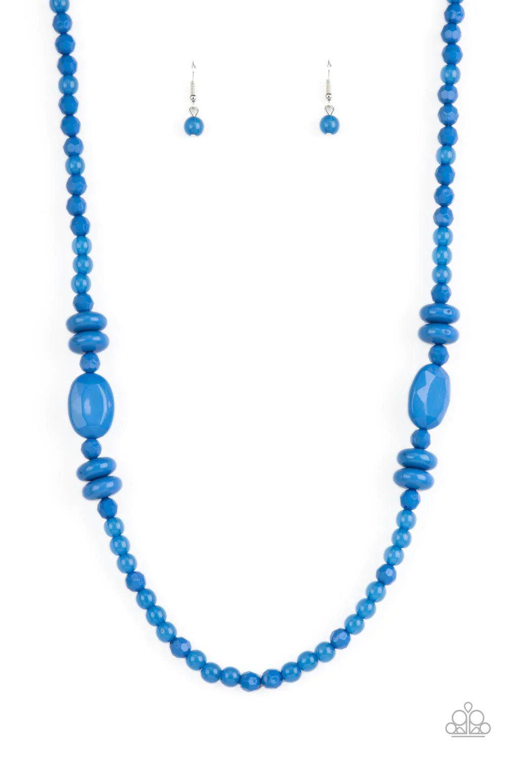 Tropical Tourist Blue Necklace - Paparazzi Accessories- lightbox - CarasShop.com - Paparazzi Jewelry by Cara Jewels