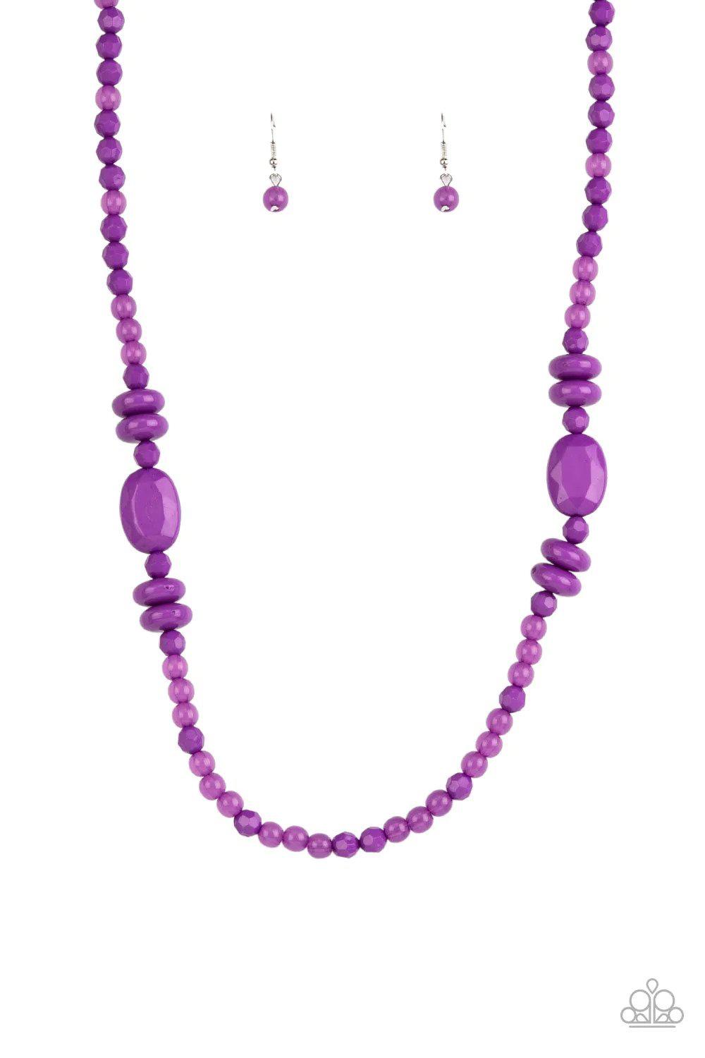 Tropical Tourist Purple Acrylic Necklace - Paparazzi Accessories- lightbox - CarasShop.com - Paparazzi Jewelry by Cara Jewels
