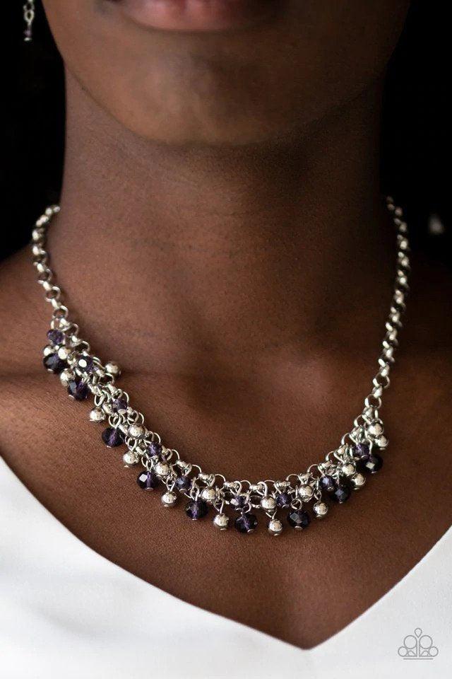 Trust Fund Baby Purple Necklace - Paparazzi Accessories- on model - CarasShop.com - Paparazzi Jewelry by Cara Jewels