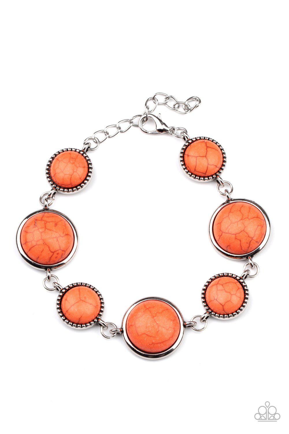 Turn Up The Terra Orange Stone Bracelet - Paparazzi Accessories- lightbox - CarasShop.com - Paparazzi Jewelry by Cara Jewels