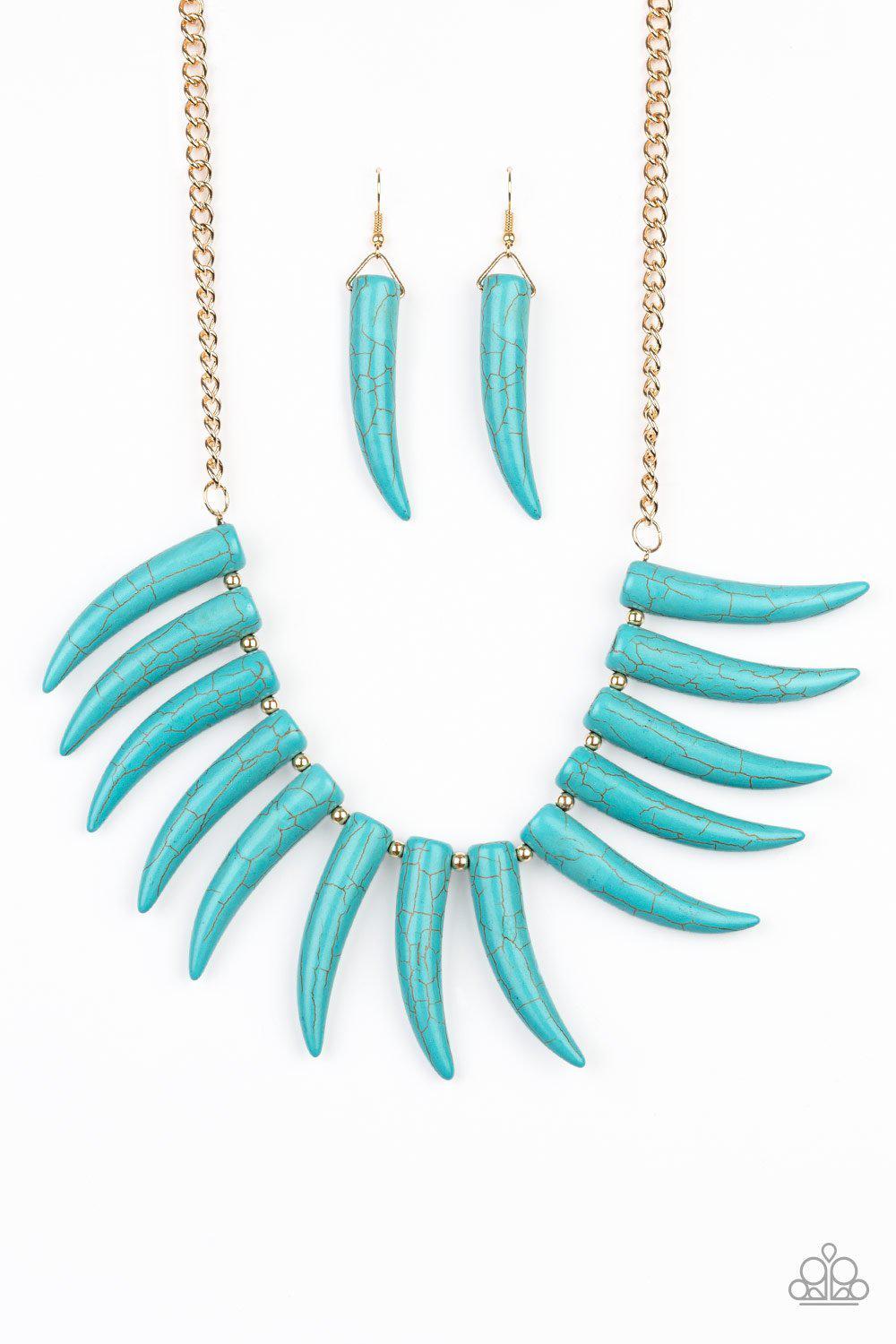 Tusk Tundra Turquoise Blue Necklace - Paparazzi Accessories- lightbox - CarasShop.com - Paparazzi Jewelry by Cara Jewels