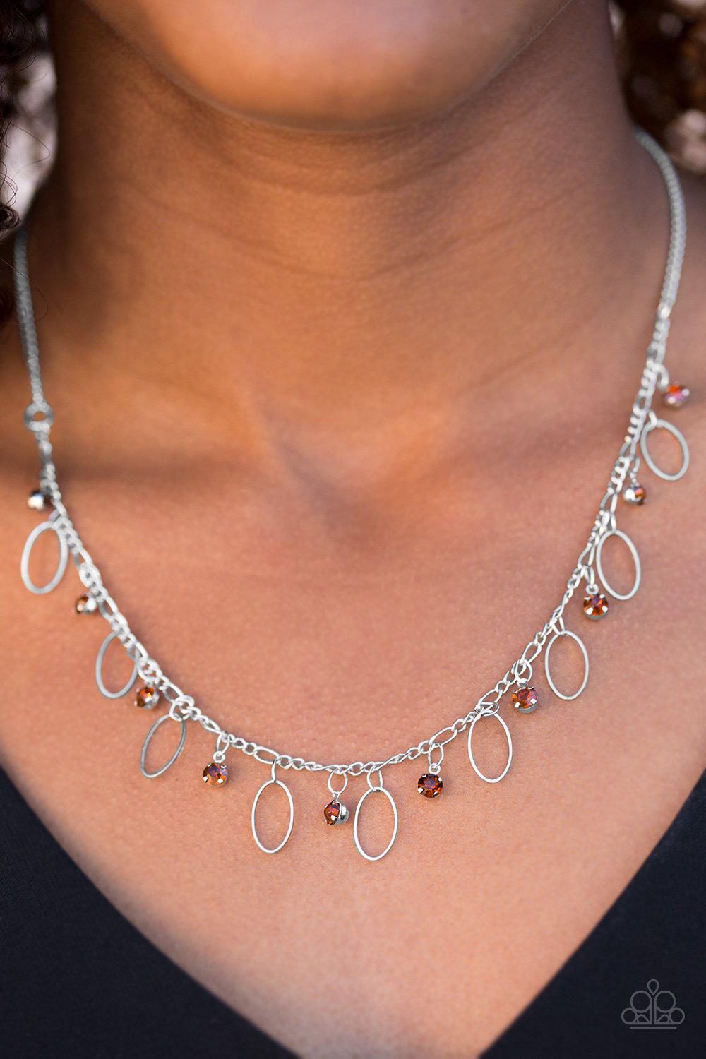 Twinkle At Twilight Red and Silver Necklace - Paparazzi Accessories- lightbox - CarasShop.com - Paparazzi Jewelry by Cara Jewels