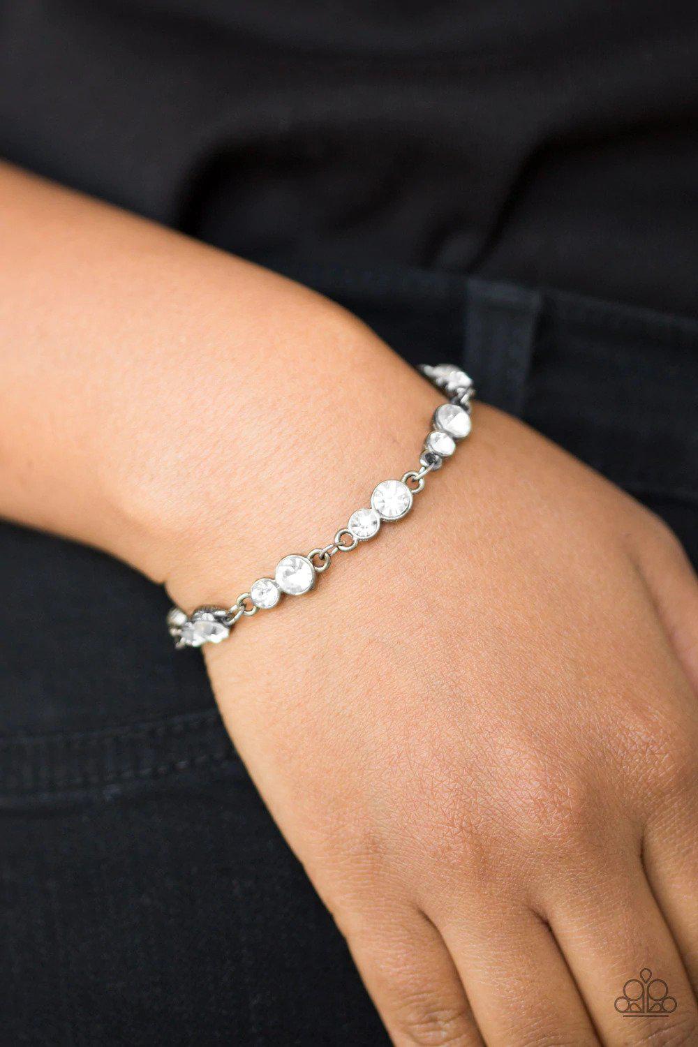 Twinkle Twinkle Little STARLET Black Bracelet - Paparazzi Accessories- on model - CarasShop.com - Paparazzi Jewelry by Cara Jewels