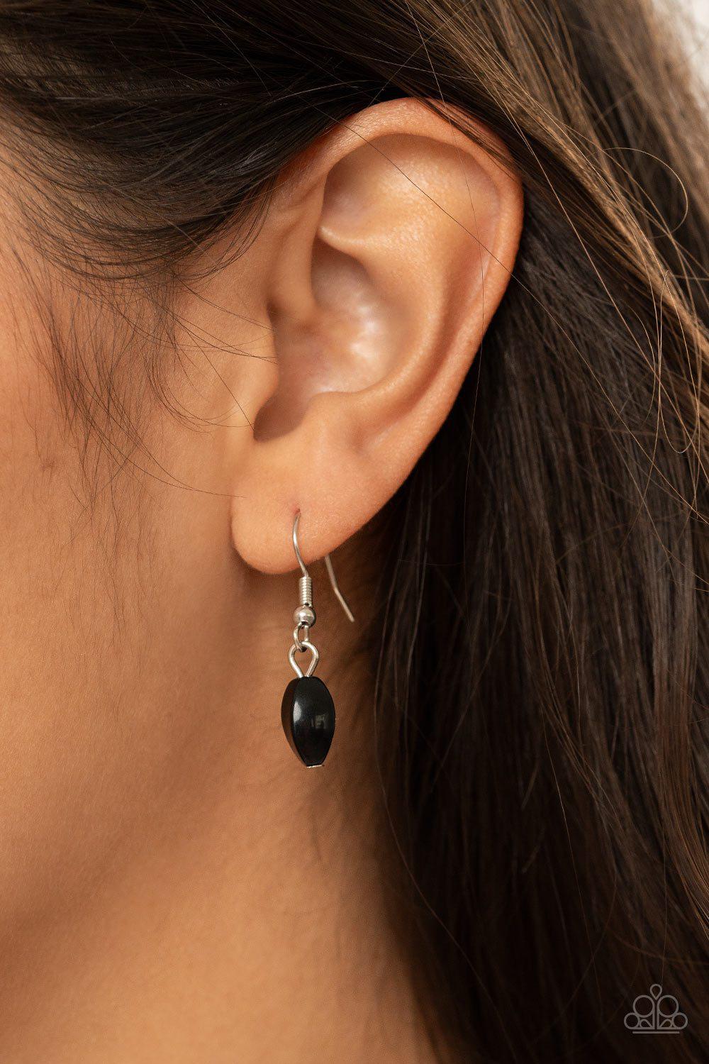 Twinkling Treasures Black and White Necklace - Paparazzi Accessories - free matching earrings -CarasShop.com - Paparazzi Jewelry by Cara Jewels