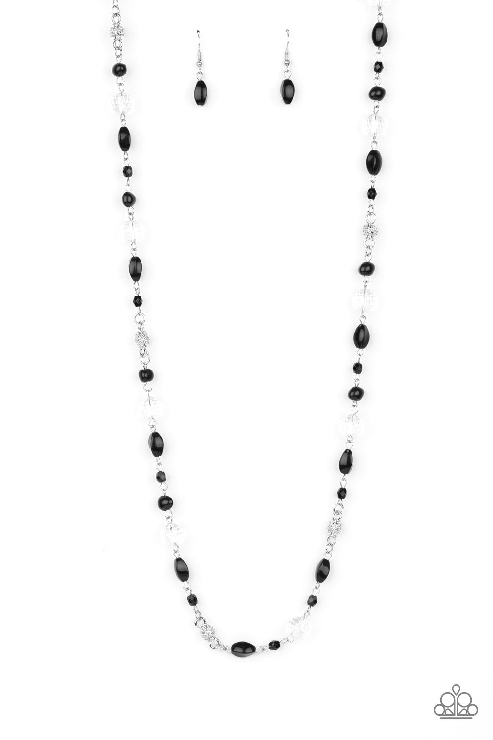 Twinkling Treasures Black and White Necklace - Paparazzi Accessories- lightbox - CarasShop.com - Paparazzi Jewelry by Cara Jewels