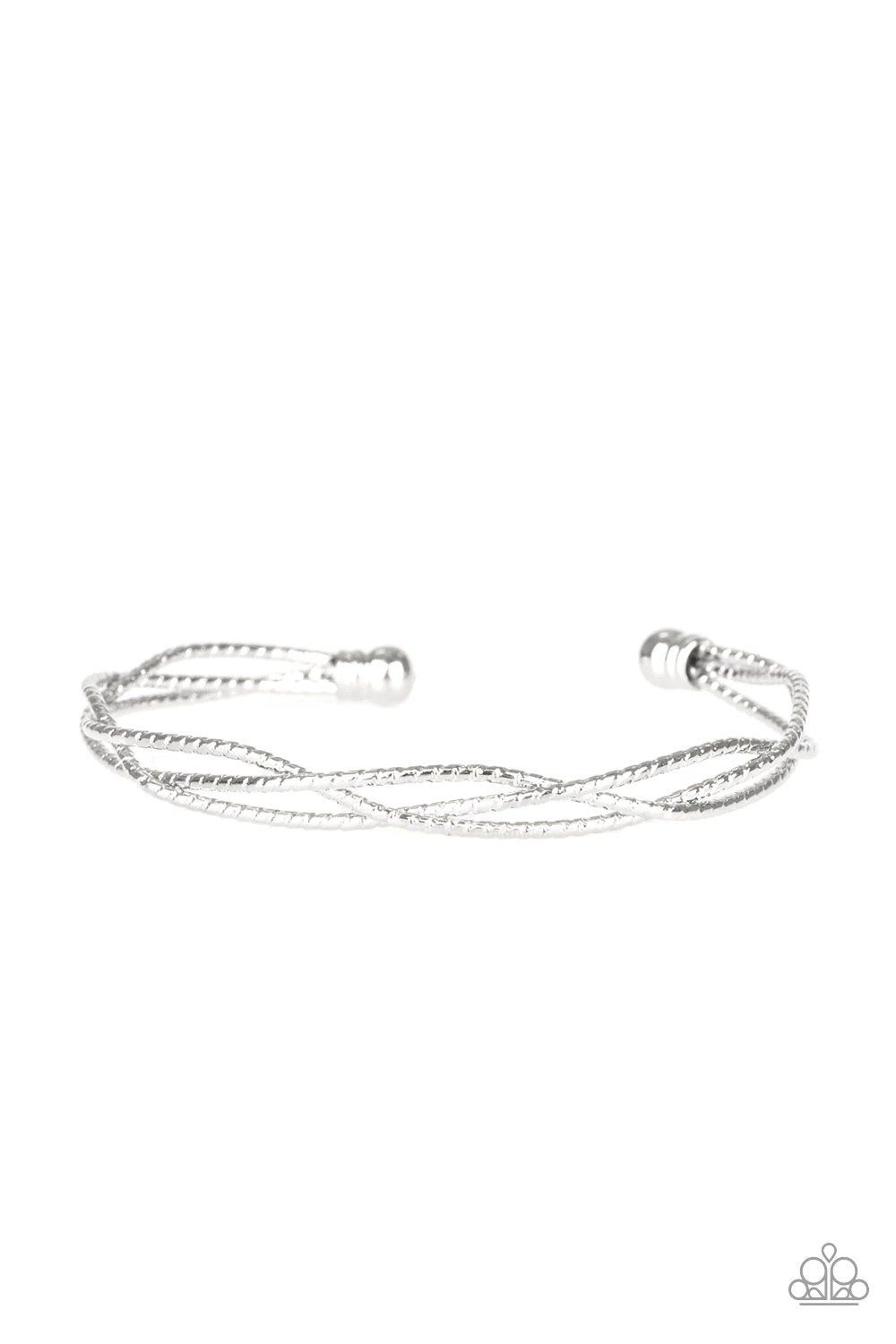 Twist of the Wrist Silver Cuff Bracelet - Paparazzi Accessories- lightbox - CarasShop.com - Paparazzi Jewelry by Cara Jewels