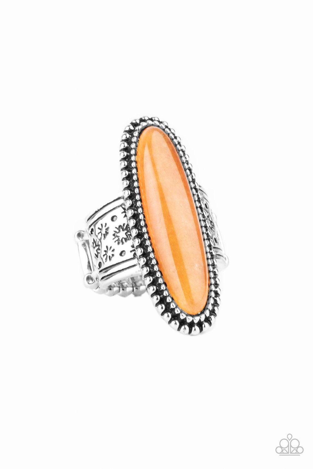 Ultra Luminary Orange Stone Ring - Paparazzi Accessories- lightbox - CarasShop.com - Paparazzi Jewelry by Cara Jewels