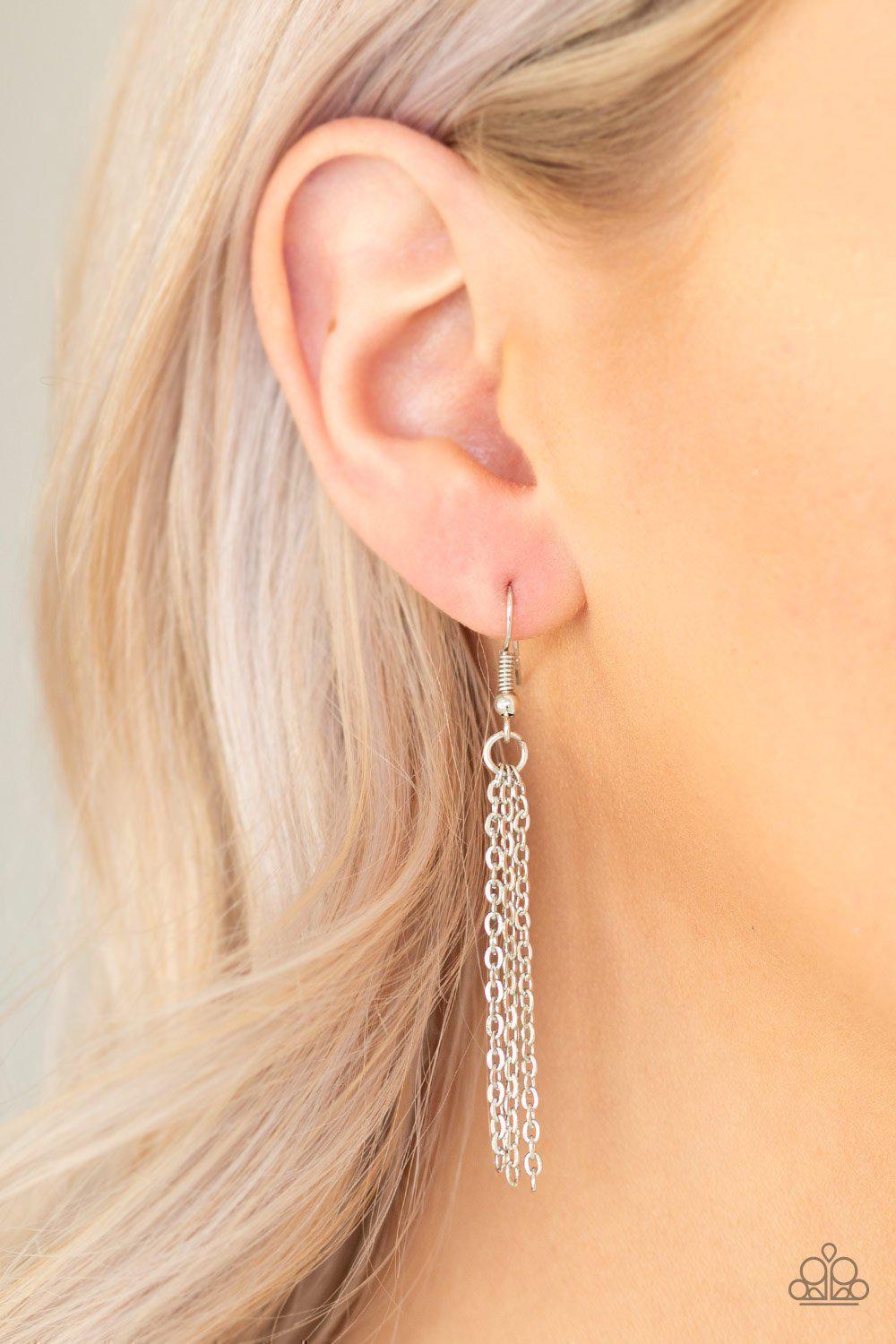 Ultra Sharp Purple Gem and Silver Necklace - Paparazzi Accessories - free matching earrings -CarasShop.com - Paparazzi Jewelry by Cara Jewels