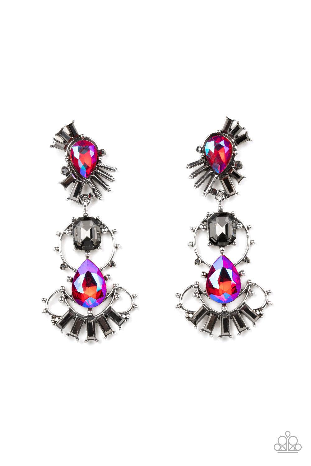 Ultra Universal Pink UV Shimmer Post Earrings - Paparazzi Accessories- lightbox - CarasShop.com - Paparazzi Jewelry by Cara Jewels