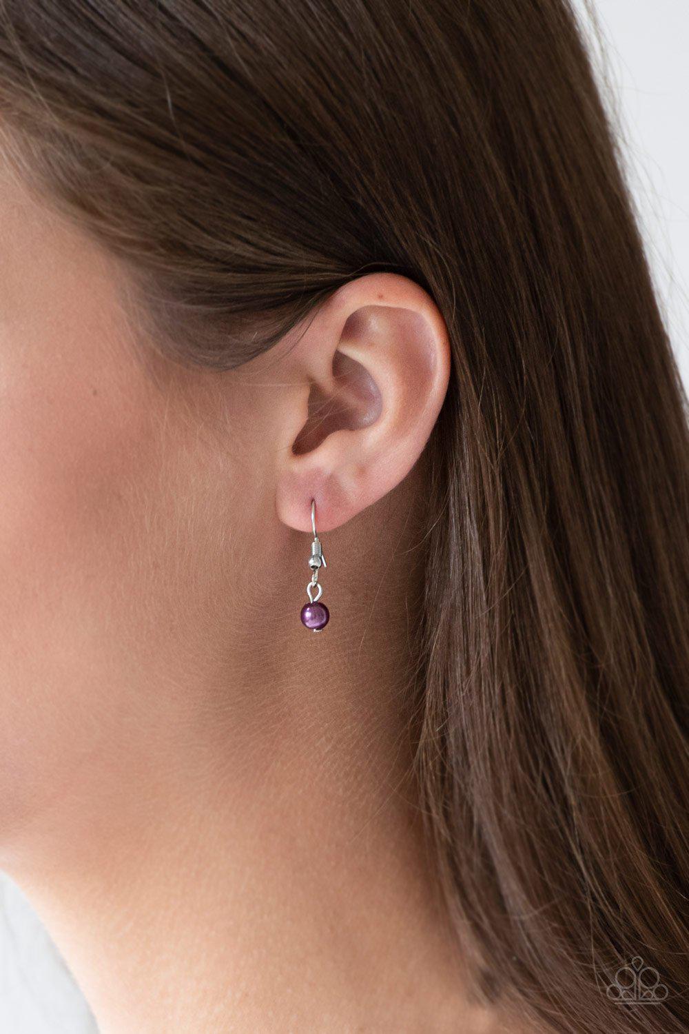 Ultrawealthy Purple and Silver Lanyard Necklace - Paparazzi Accessories - free matching earrings -CarasShop.com - Paparazzi Jewelry by Cara Jewels