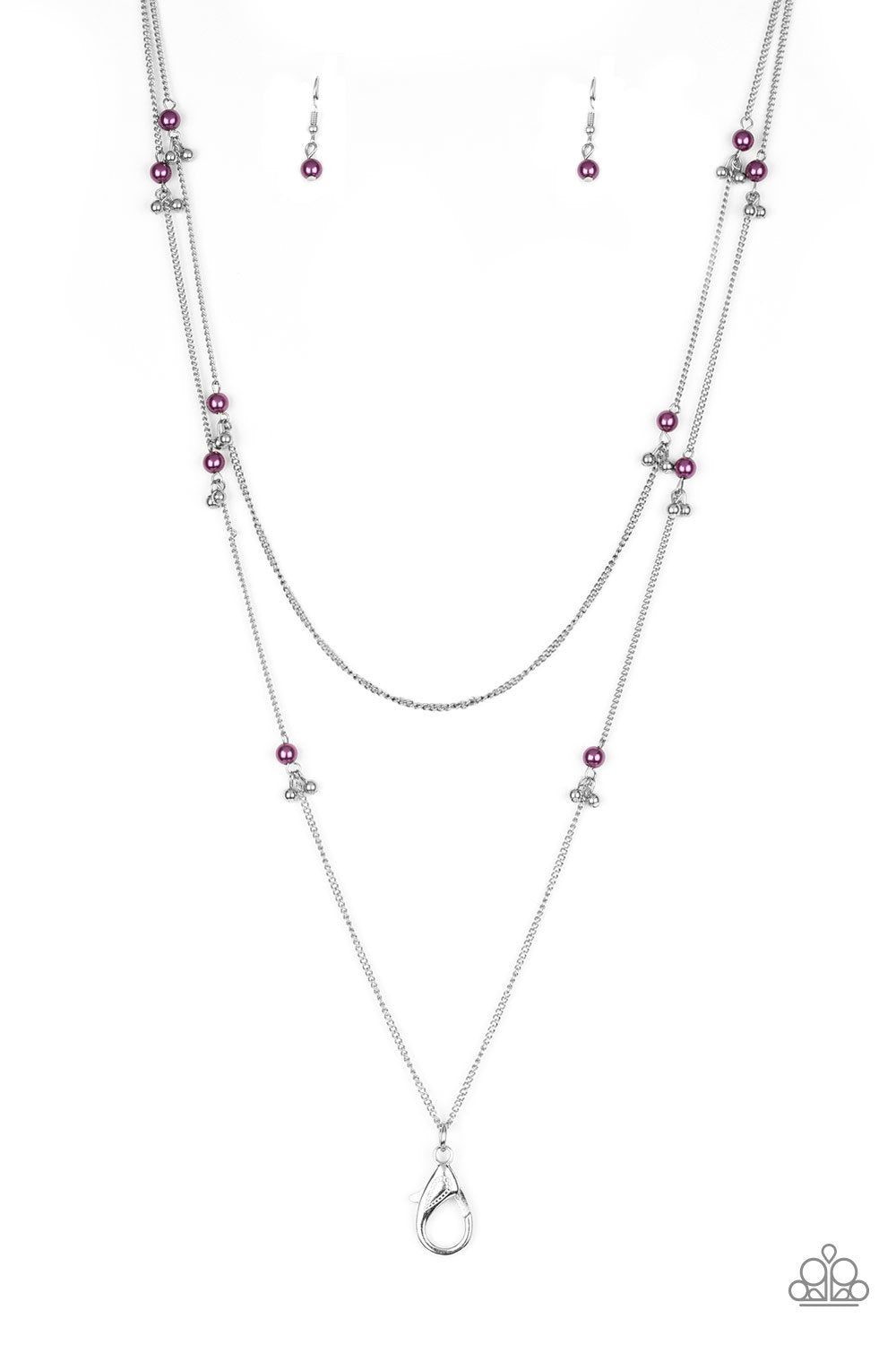 Ultrawealthy Purple and Silver Lanyard Necklace - Paparazzi Accessories- lightbox - CarasShop.com - Paparazzi Jewelry by Cara Jewels