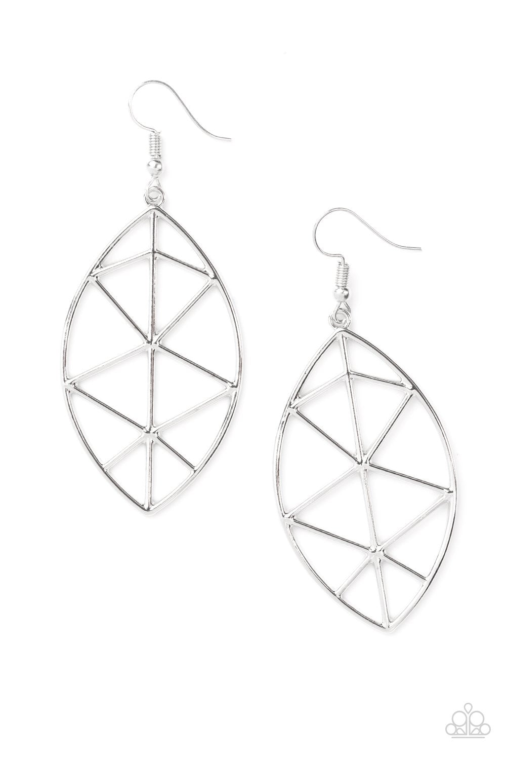 Unbreakable Silver Earrings - Paparazzi Accessories- on model - CarasShop.com - Paparazzi Jewelry by Cara Jewels