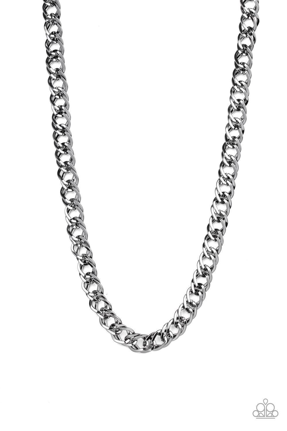 Undefeated Men's Black Chain Necklace - Paparazzi Accessories- lightbox - CarasShop.com - Paparazzi Jewelry by Cara Jewels
