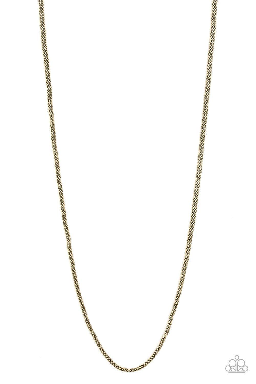Underground Men's Brass Necklace - Paparazzi Accessories- lightbox - CarasShop.com - Paparazzi Jewelry by Cara Jewels