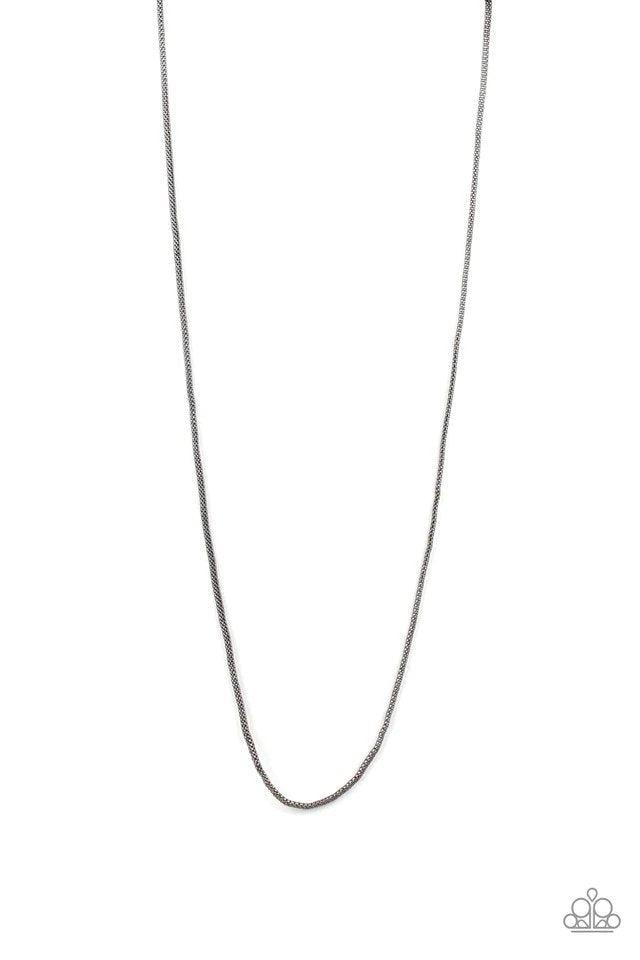 Underground Men's Gunmetal Black Urban Necklace - Paparazzi Accessories- lightbox - CarasShop.com - Paparazzi Jewelry by Cara Jewels