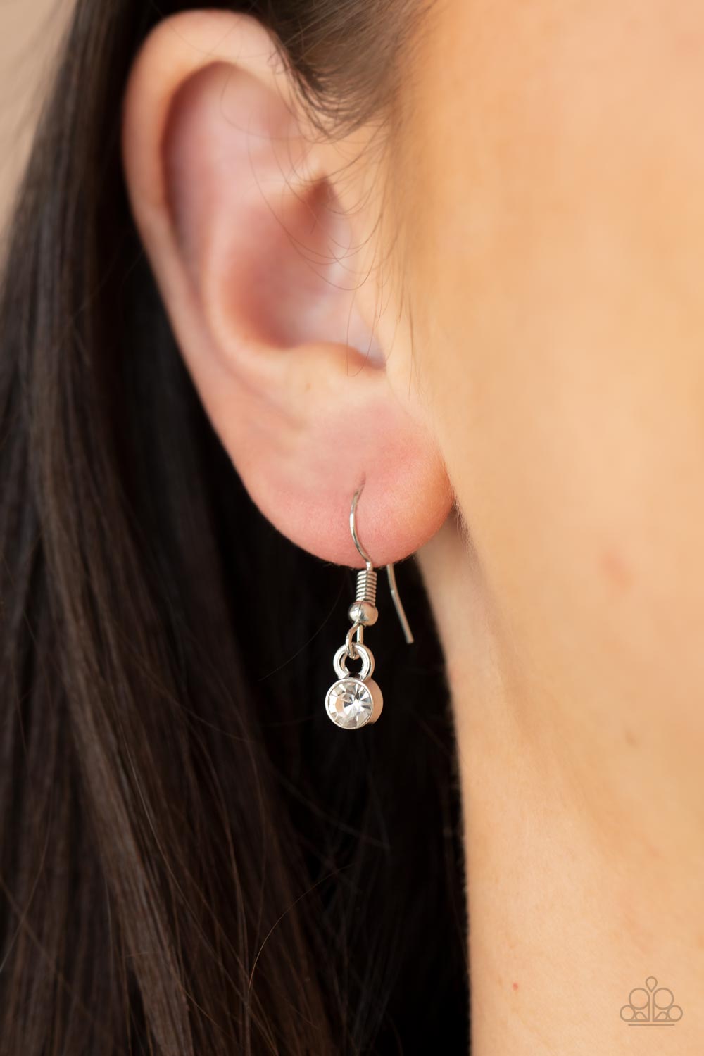 Undiluted Dazzle Brown and White Rhinestone Necklace - Paparazzi Accessories - free matching earrings -CarasShop.com - Paparazzi Jewelry by Cara Jewels