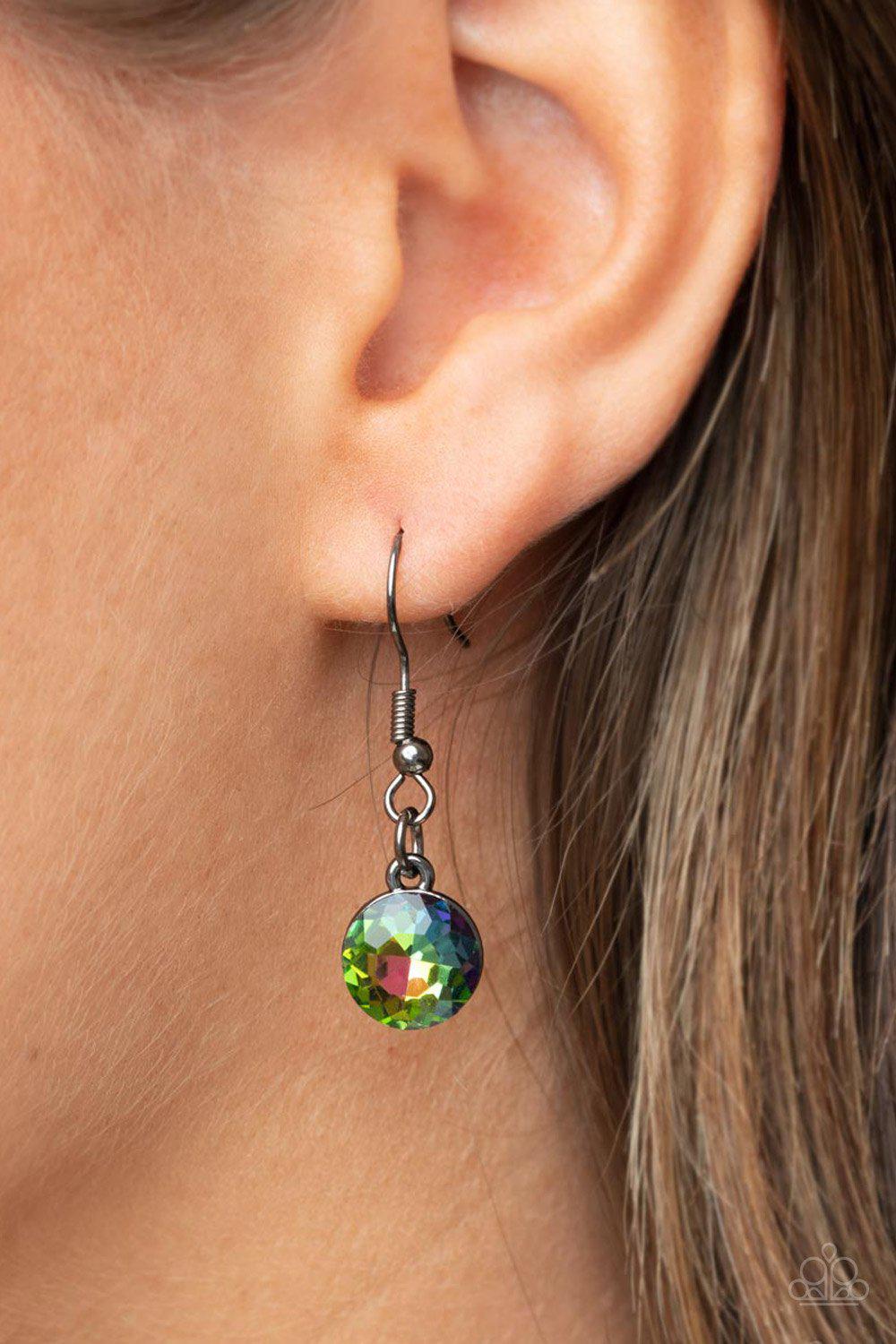 Unfiltered Confidence Multi Oil Spill and Gunmetal Necklace - Paparazzi Accessories - free matching earrings -CarasShop.com - Paparazzi Jewelry by Cara Jewels