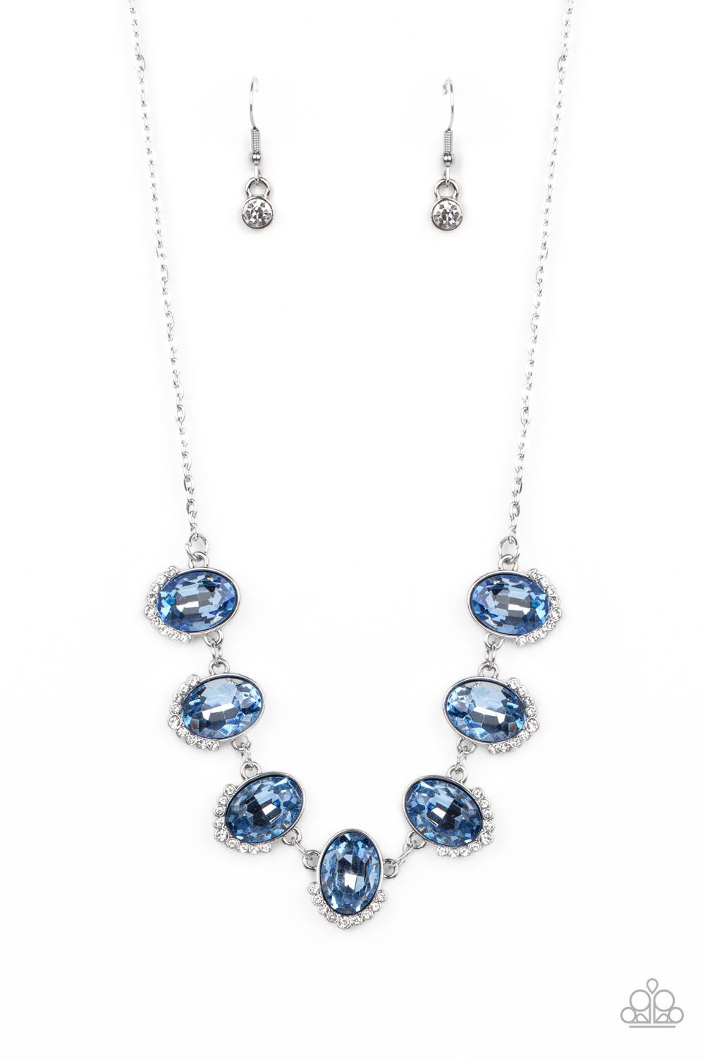 Unleash Your Sparkle Blue Rhinestone Necklace - Paparazzi Accessories- lightbox - CarasShop.com - Paparazzi Jewelry by Cara Jewels