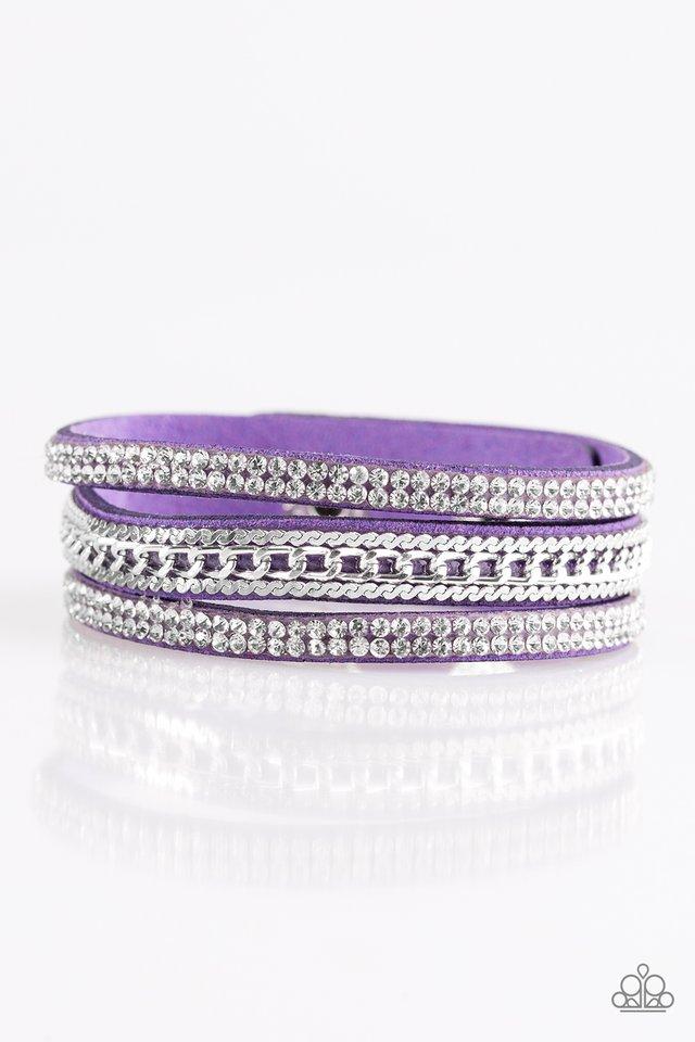 Unstoppable Purple Suede Wrap Snap Bracelet - Paparazzi Accessories- lightbox - CarasShop.com - Paparazzi Jewelry by Cara Jewels