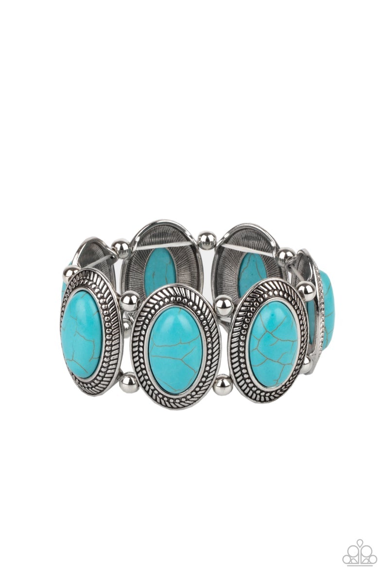 Until The Cows Come HOMESTEAD Turquoise Blue Stone Bracelet - Paparazzi Accessories- lightbox - CarasShop.com - Paparazzi Jewelry by Cara Jewels