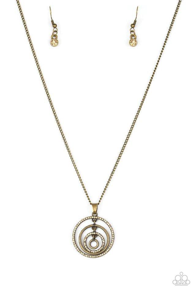 Upper East Side Brass Necklace - Paparazzi Accessories- lightbox - CarasShop.com - Paparazzi Jewelry by Cara Jewels