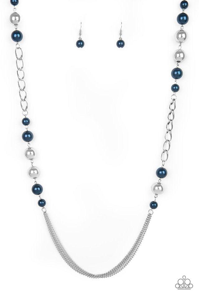 Uptown Talker Blue Necklace - Paparazzi Accessories- lightbox - CarasShop.com - Paparazzi Jewelry by Cara Jewels