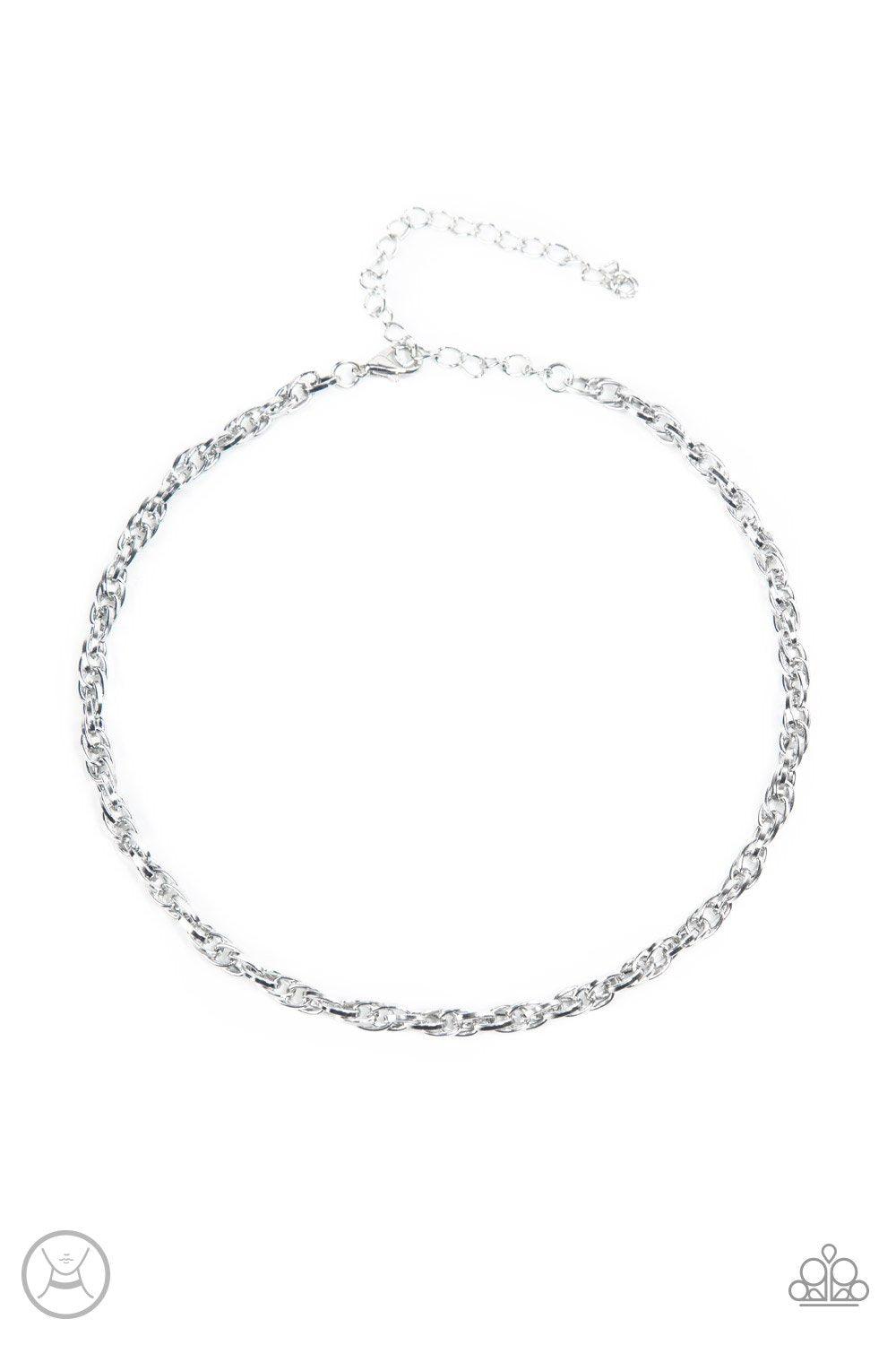 Urban Underdog Silver Choker Necklace - Paparazzi Accessories- lightbox - CarasShop.com - Paparazzi Jewelry by Cara Jewels