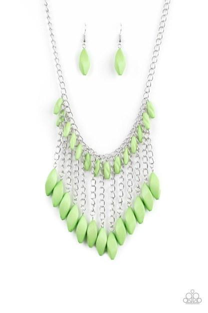 Venturous Vibes Green Necklace - Paparazzi Accessories- lightbox - CarasShop.com - Paparazzi Jewelry by Cara Jewels
