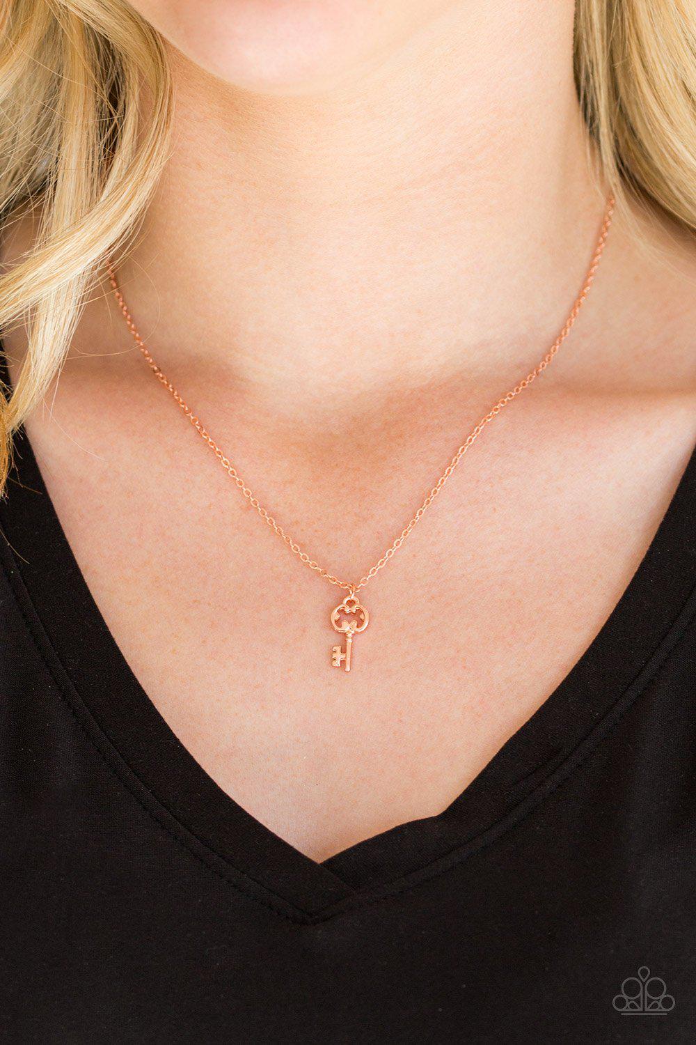 Very Low Key Copper Necklace - Paparazzi Accessories- lightbox - CarasShop.com - Paparazzi Jewelry by Cara Jewels
