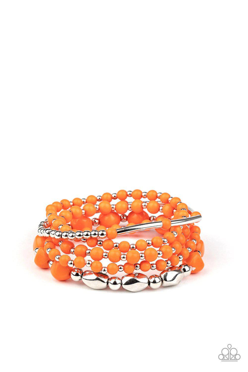 Vibrantly Vintage Orange Bracelet - Paparazzi Accessories- lightbox - CarasShop.com - Paparazzi Jewelry by Cara Jewels