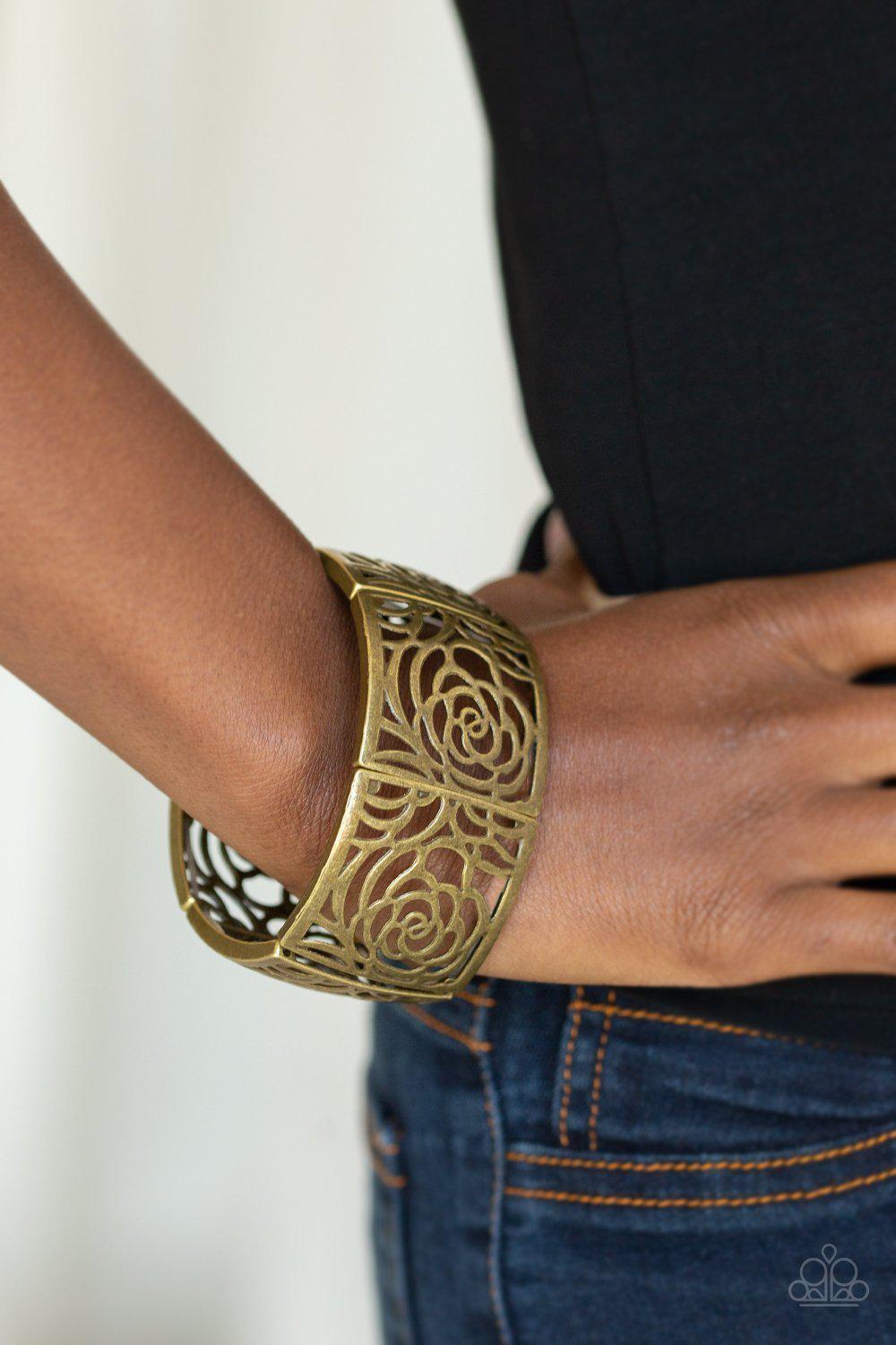 Victorian Variety Brass Bracelet - Paparazzi Accessories- lightbox - CarasShop.com - Paparazzi Jewelry by Cara Jewels