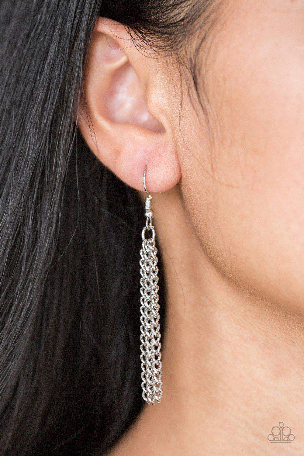 Victorian Virtue Silver Necklace - Paparazzi Accessories- on model - CarasShop.com - Paparazzi Jewelry by Cara Jewels