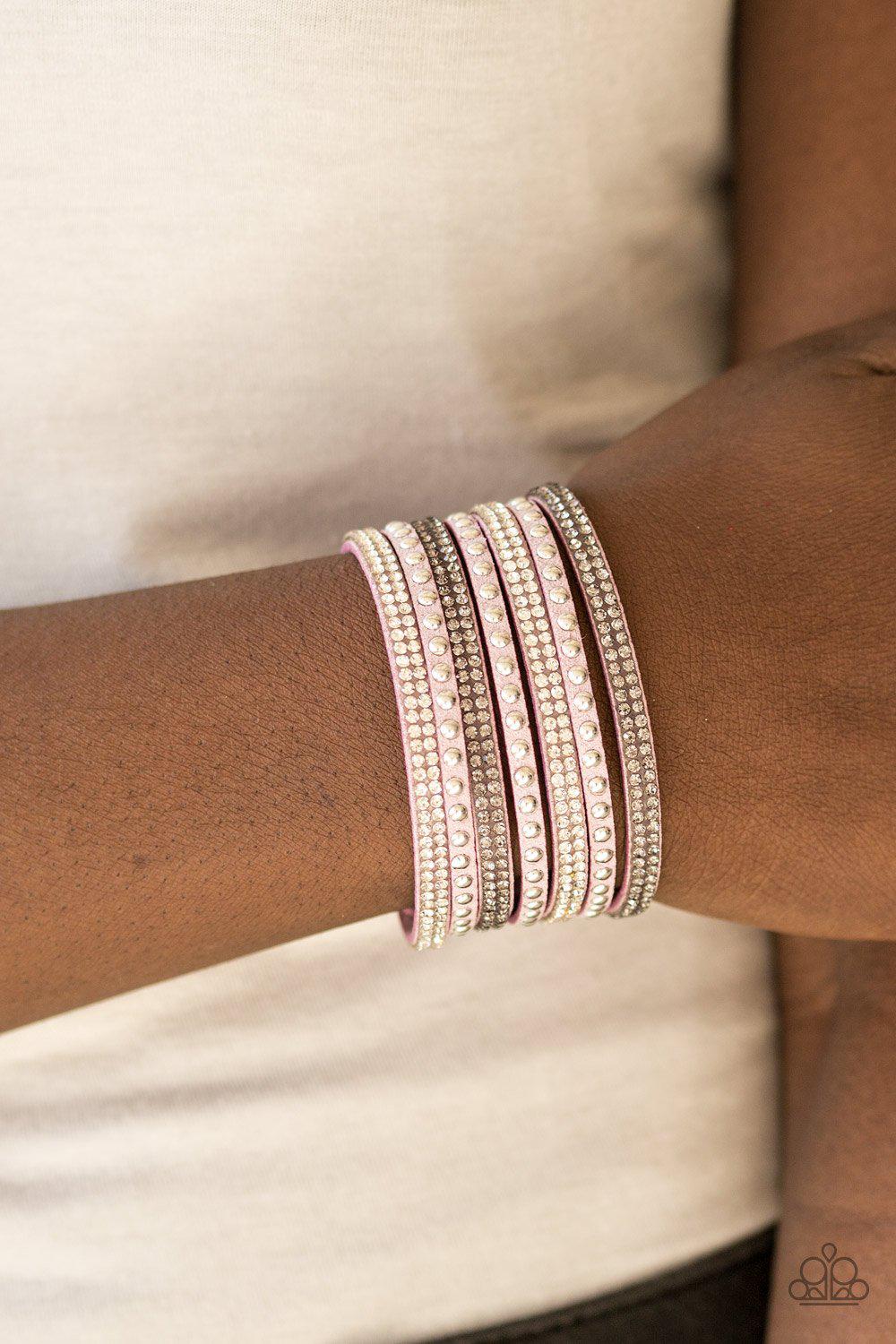 Victory Shine Purple Urban Wrap Snap Bracelet - Paparazzi Accessories- lightbox - CarasShop.com - Paparazzi Jewelry by Cara Jewels