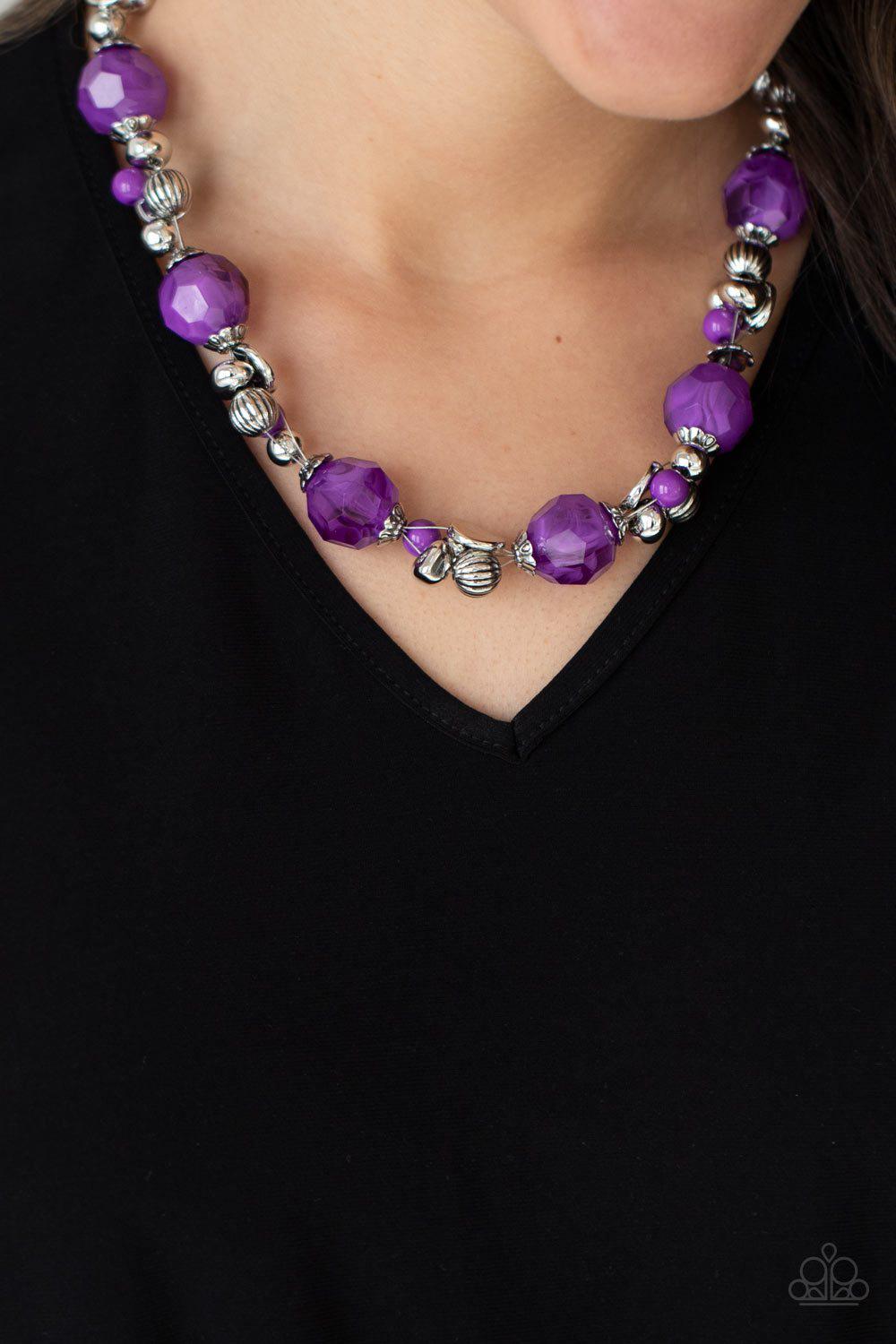 Vidi Vici VACATION Purple and Silver Necklace - Paparazzi Accessories- lightbox - CarasShop.com - Paparazzi Jewelry by Cara Jewels