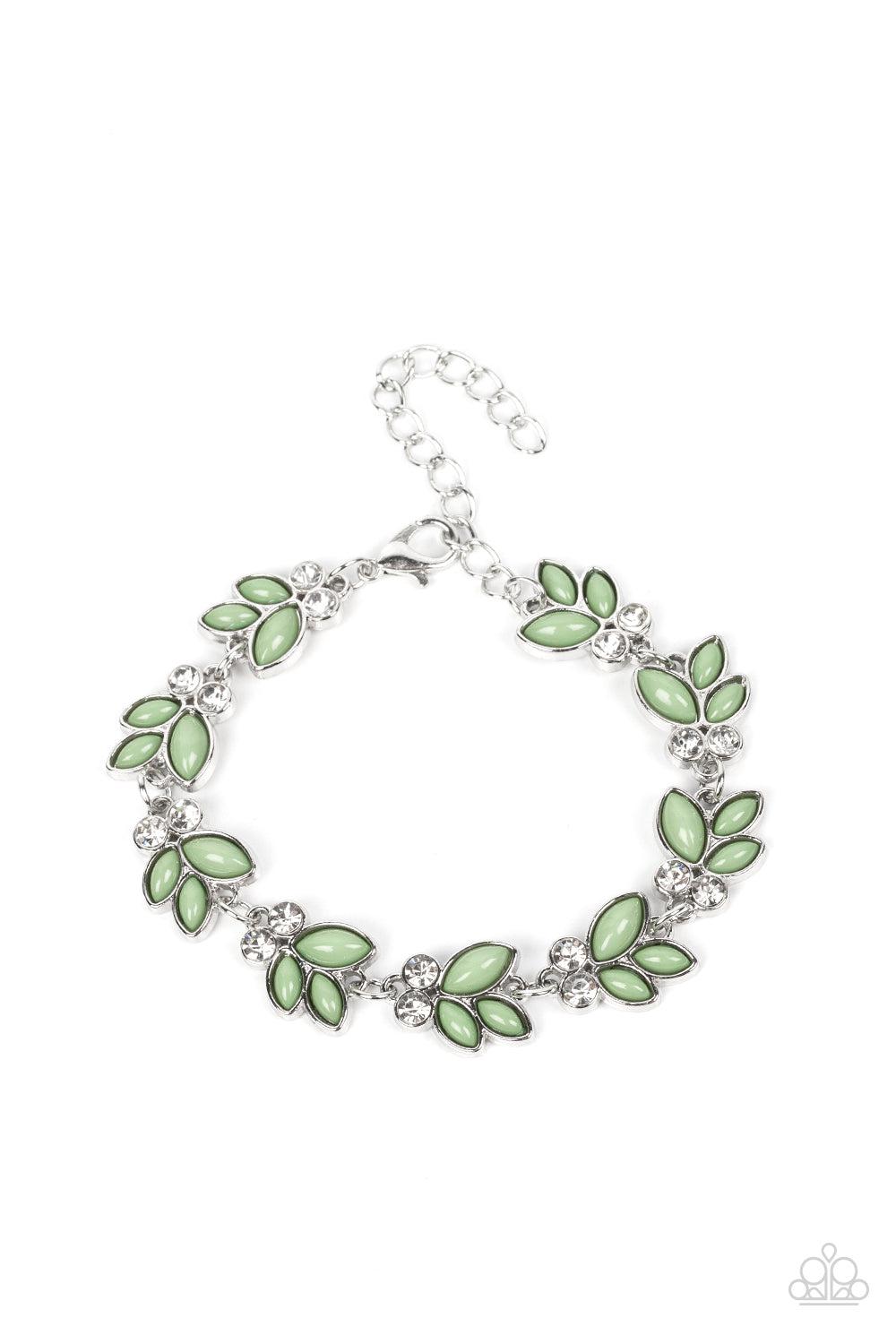 Vineyard Variety Green Bracelet - Paparazzi Accessories- lightbox - CarasShop.com - Paparazzi Jewelry by Cara Jewels