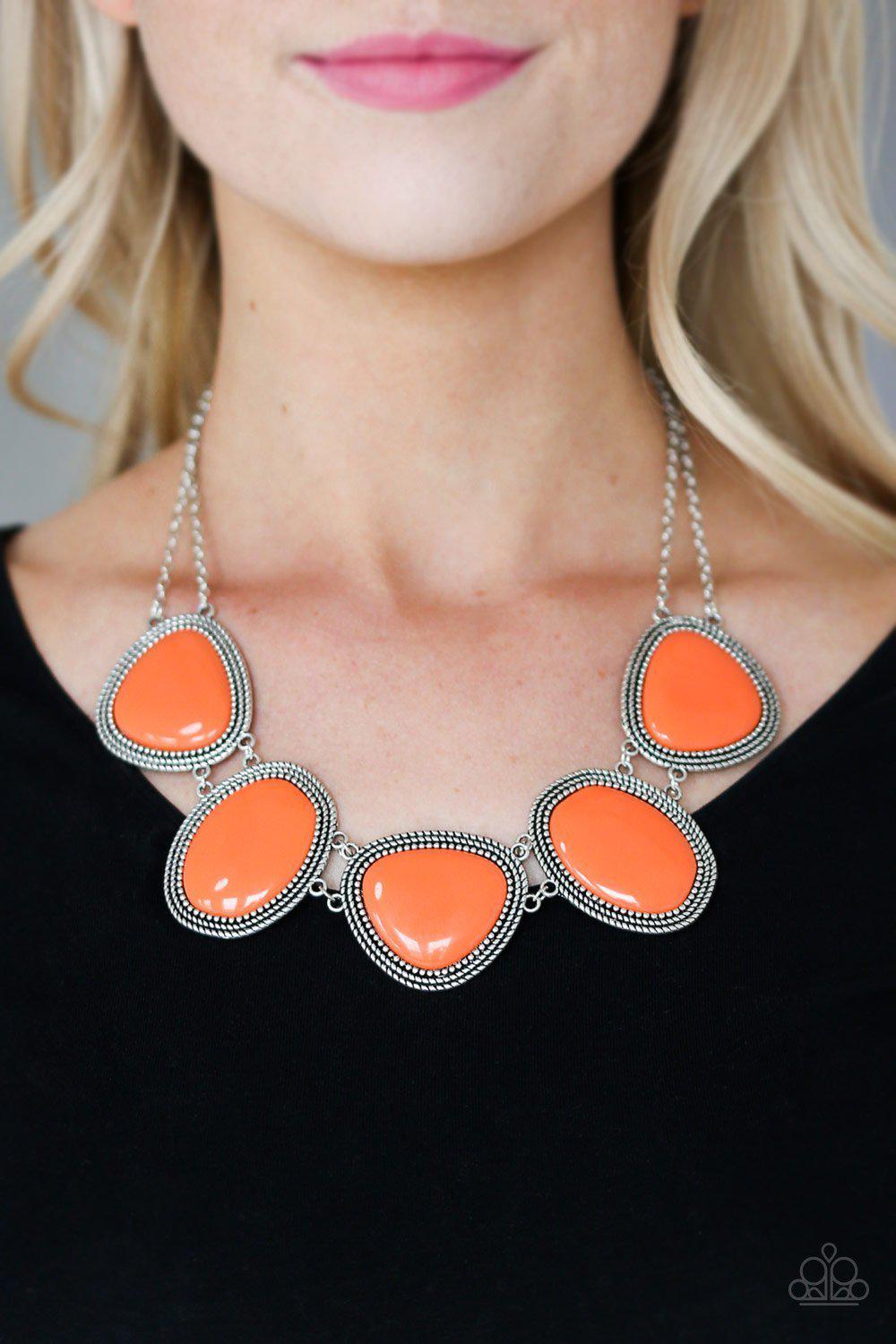 Viva La Vivid Orange Necklace - Paparazzi Accessories- lightbox - CarasShop.com - Paparazzi Jewelry by Cara Jewels