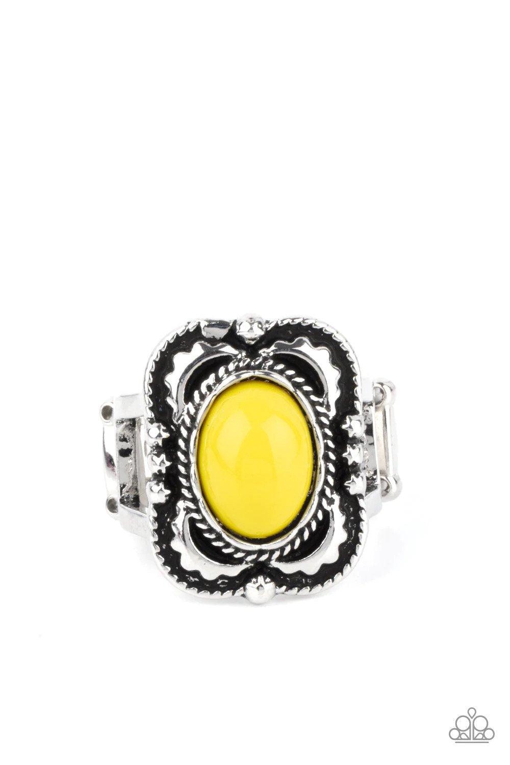 Vivaciously Vibrant Yellow Ring - Paparazzi Accessories- lightbox - CarasShop.com - Paparazzi Jewelry by Cara Jewels