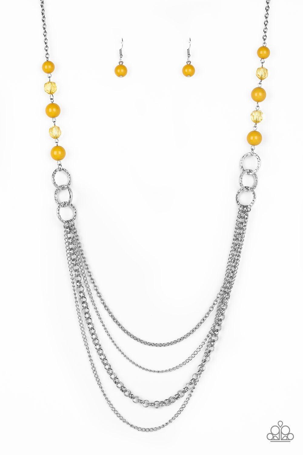 Vividly Vivid Yellow Necklace - Paparazzi Accessories- lightbox - CarasShop.com - Paparazzi Jewelry by Cara Jewels