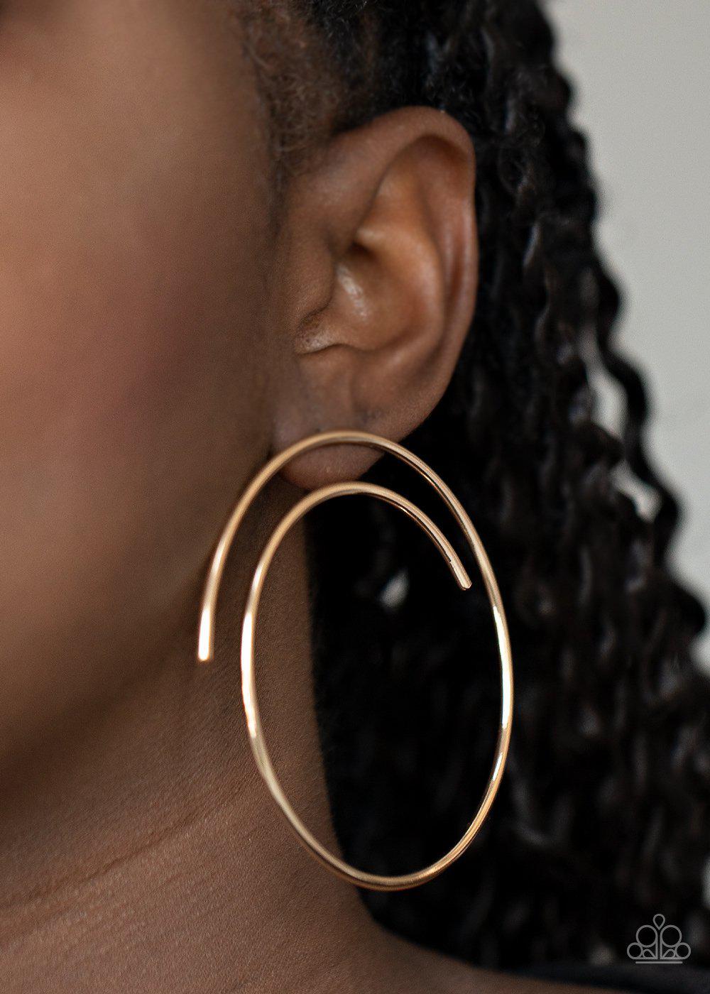 Vogue Vortex Gold Spiral Post Earrings - Paparazzi Accessories- lightbox - CarasShop.com - Paparazzi Jewelry by Cara Jewels